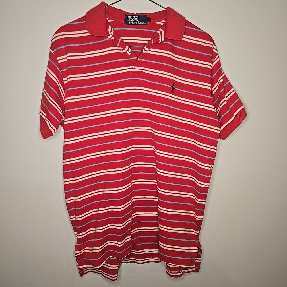 Polo by Ralph Lauren Red Striped Men's Shirt